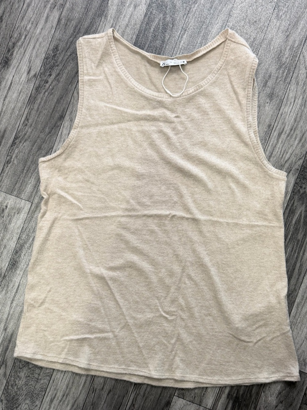 NWT Zara Light Beige Sleeveless Tank Top